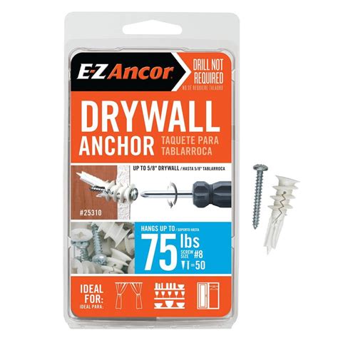 Packages include Phillips pan-head screws for simple installation with no guesswork. . Wall anchors home depot
